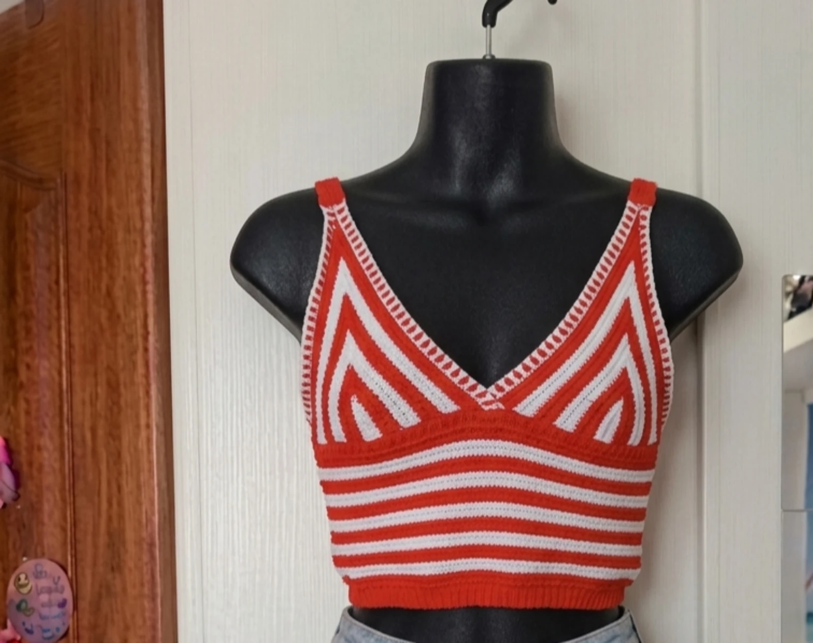 Striped crochet top Made in Italy Size XS or 34 – photo 2